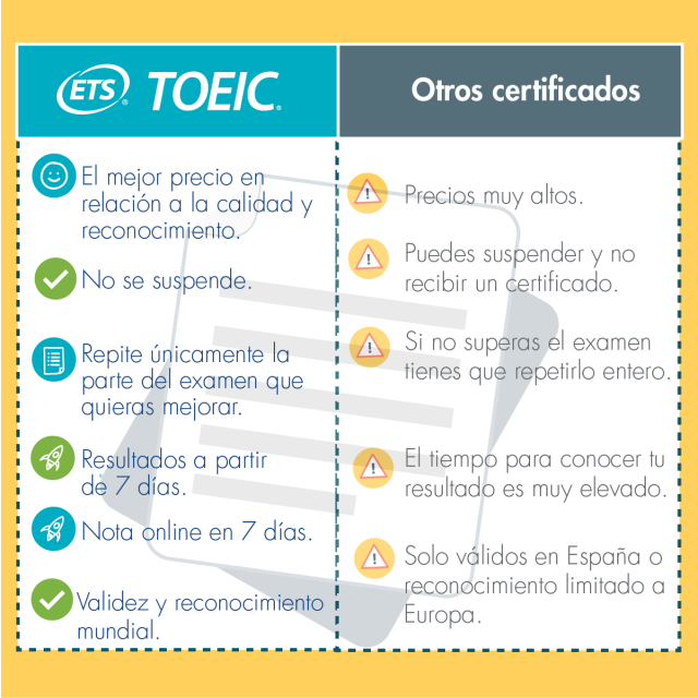 toeic vs otros certificados