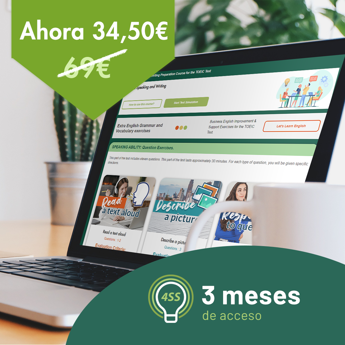 50% de descuento en la plataforma ‘4Skills Study’ de 3 MESES DE ACCESO
