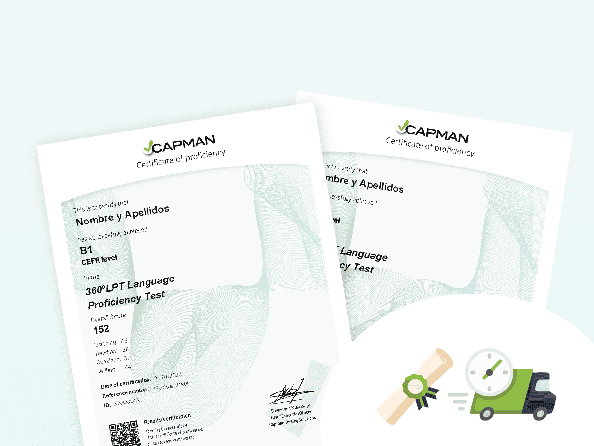 Duplicado Capman Certificate + envío 6 días