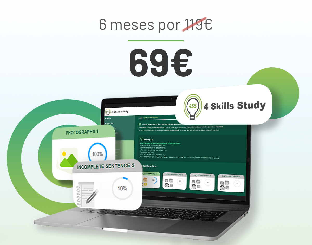 Plataforma de ingles 4skills study TOEIC